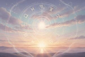 Carta astral que muestra la posición del Sol en Aries y el Ascendente en Capricornio en la rueda zodiacal.