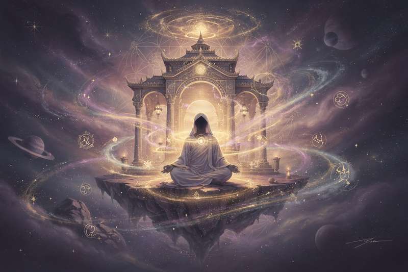 Representación visual de cómo la elevación de frecuencia consciencial transforma la percepción y comprensión del diseño humano...