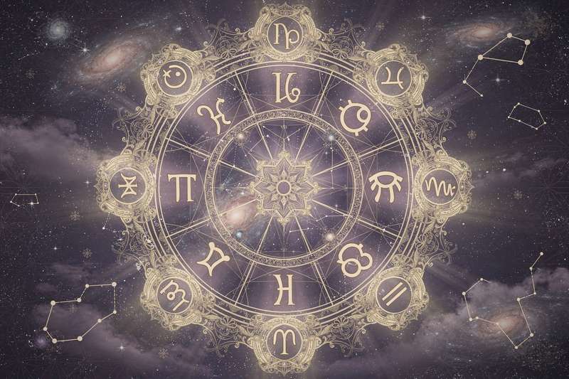 Combinación de elementos astrológicos y ayurvédicos que representan la integración de la astrología con los principios...